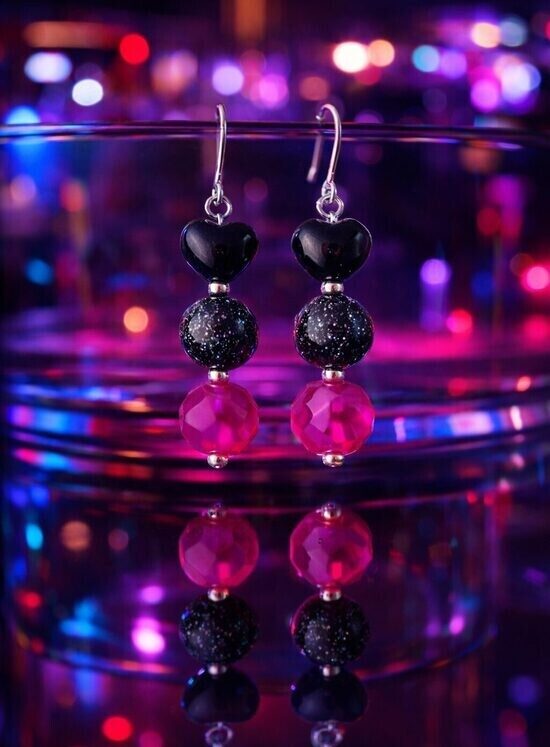 Dabīgo pērļu auskari "Rozā sprādziens"